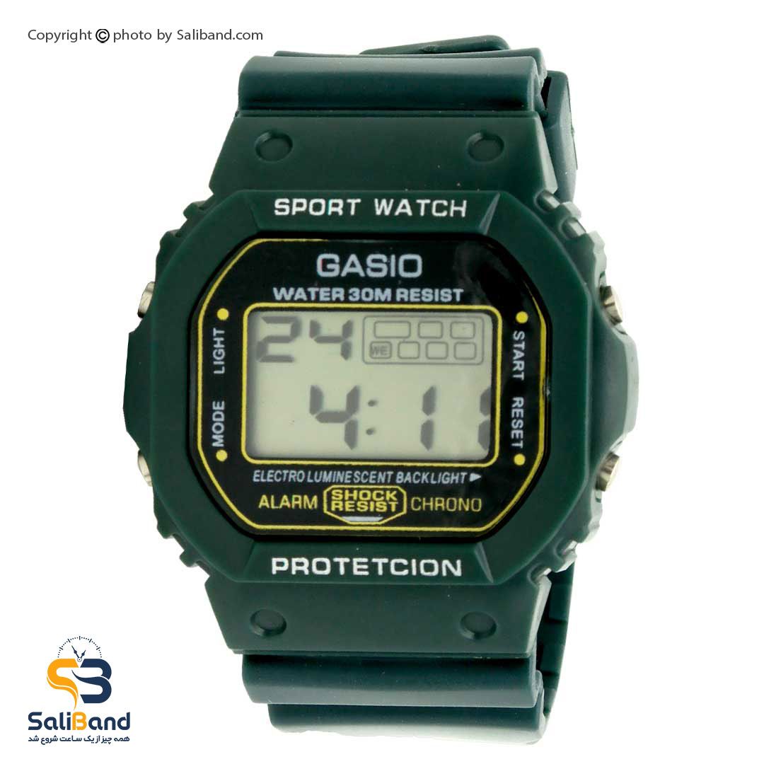ساعت دیجیتال گاسیو مدل 1236 رنگ سبز تیره