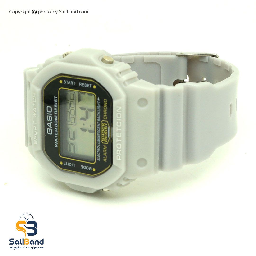 بند سیلیکونی ساعت دیجیتال گاسیو مدل 1236 رنگ طوسی بدنه پلاستیک