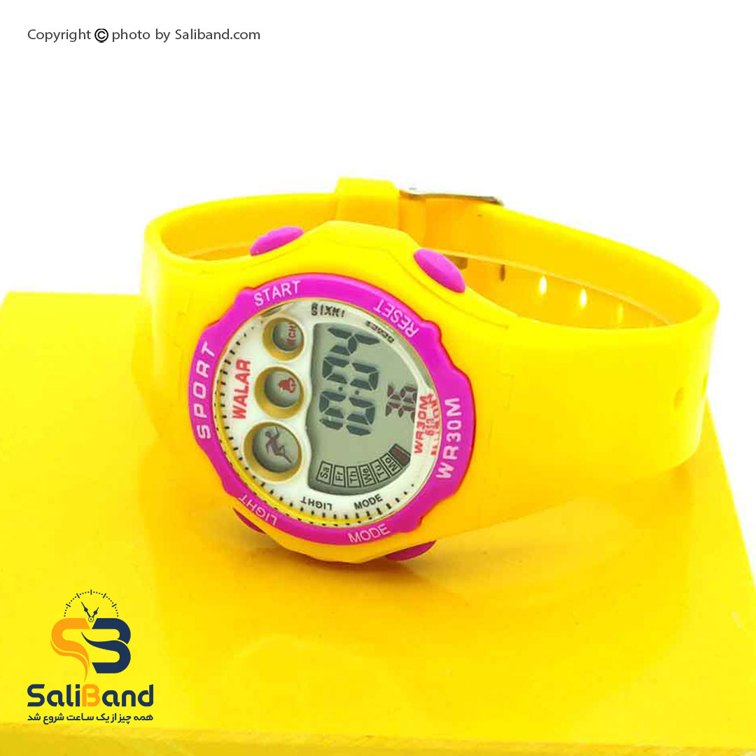 ساعت دیجیتال بچگانه مارک والار زرد