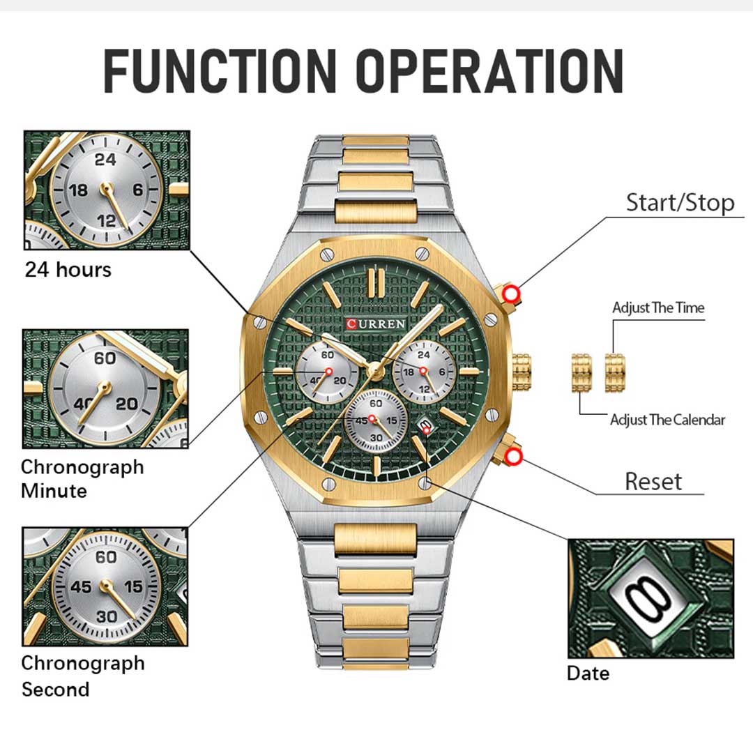 ویژگی های اصلی ساعت مردانه کارن مدل 8440 رنگ سبز