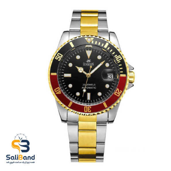 ساعت اتوماتیک سانبرون مدل 54023 رنگ طلایی صفحه مشکی